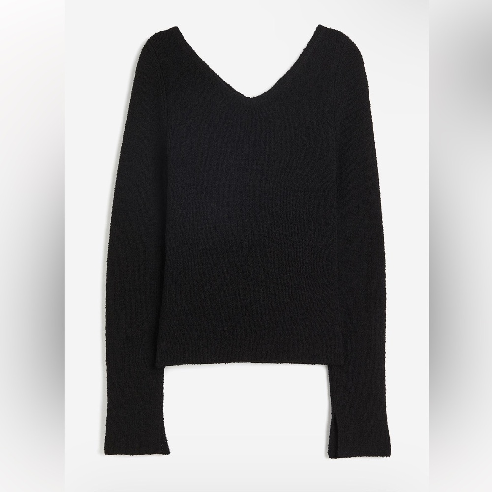 V neck Knit Bouclé Top